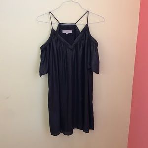 NWOT! Holiday cold shoulder black shimmery dress from Loft